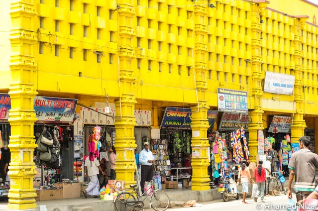 Jaffna Market painted in Sunshine Yellow. Other colours of choice in Jaffna are Baby Blue, Faluda Pink, Faluda Green, Saffron Orange & Pottu Red. 